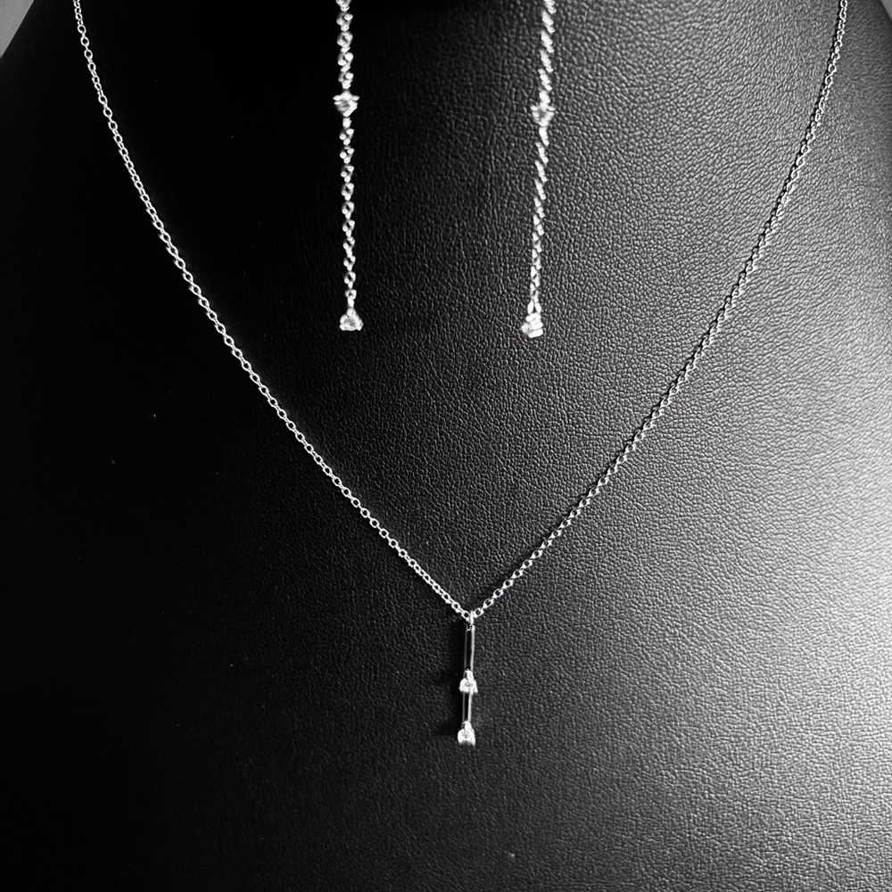 NEW Elegant 925 Silver Necklace and Earring Set